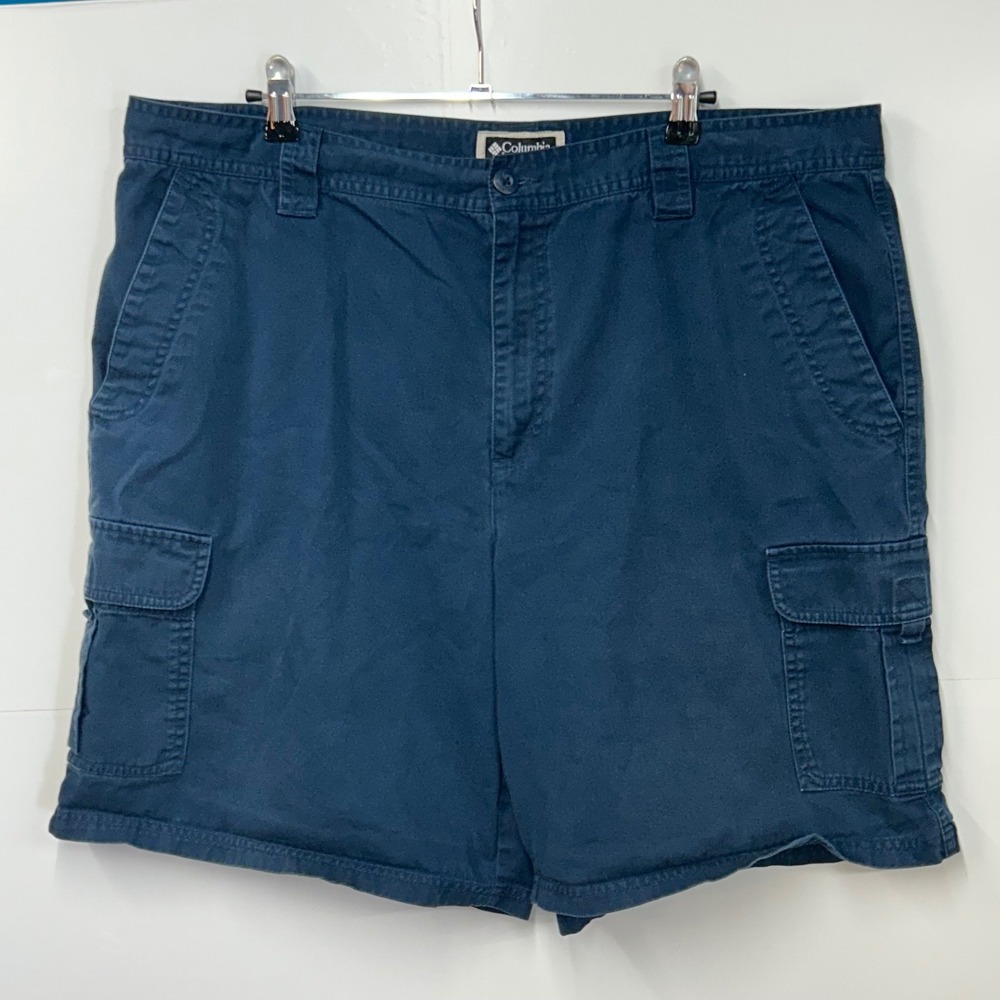 Columbia Mens Navy Blue Cotton Cargo Shorts Size 40 AM4378 Outdoor Casual